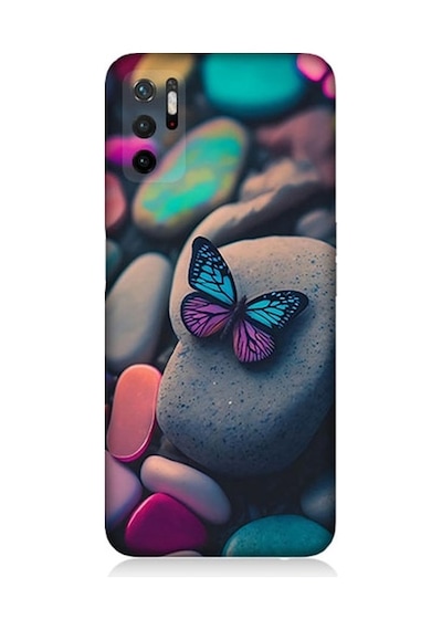 Xiaomi Poco M3 Pro Uyumlu Kelebek Ve Renkli Taşlar Desenli Silikon Kılıf