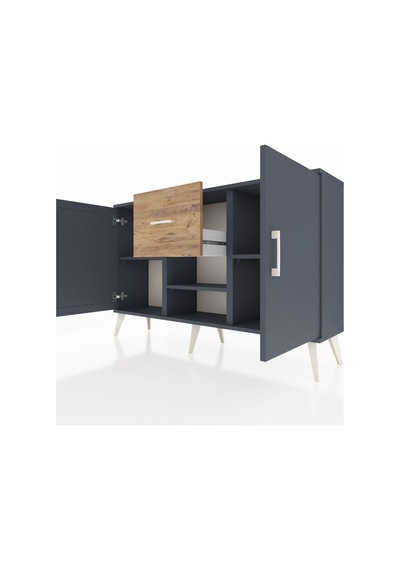 Arges Konsol 3 Raflı Tek Çekmeceli 2 Kapaklı 132x30x83 Antrasit-antrasit/çam Antrasit/çam Arges Konsol 3 Raflı Tek Çekmeceli 2 Kapaklı 132x30x83 Antrasit-antrasit/çam Antrasit/çam