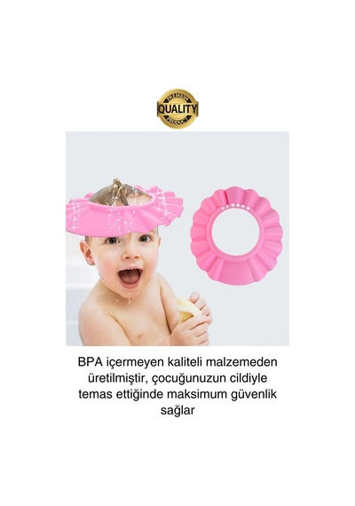 Svein Ayarlanabilir Çocuk Bebek Duş Şapkası Göze Şampuan Su Sabun Koruyucu Banyo