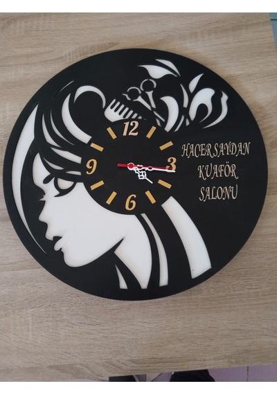 Kuaför Veya Güzellik Merkezi 6 Mdf Kişiye Özel İsim Yazılı Duvar Siyah Beyaz