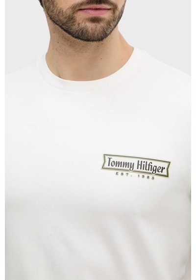 Tommy Hilfiger Erkek T Shirt Mw0mw41463 Ybl Beyaz Beyaz