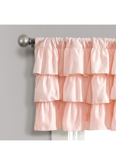 Blush Belle Valance Shabby Chic Style Single Curtain, 18" X 84