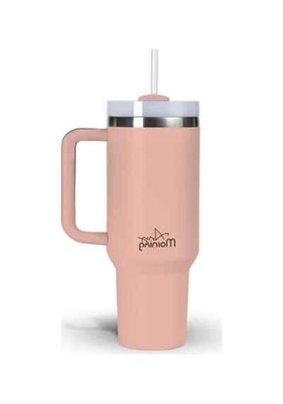 1200 Ml Kapasiteli Termos Mug - 3 Kademeli Kapak Açık Beyaz