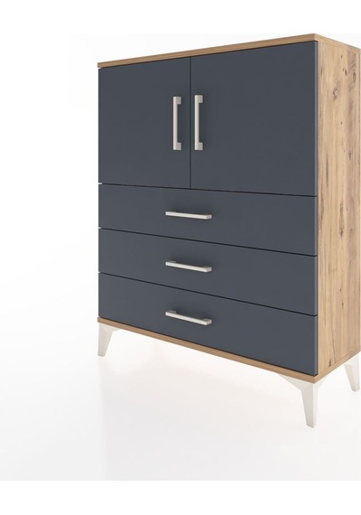 Arges Şifonyer 2 Raflı 3 Çekmeceli 2 Kapaklı 88x30x106 Çam-an... Çam