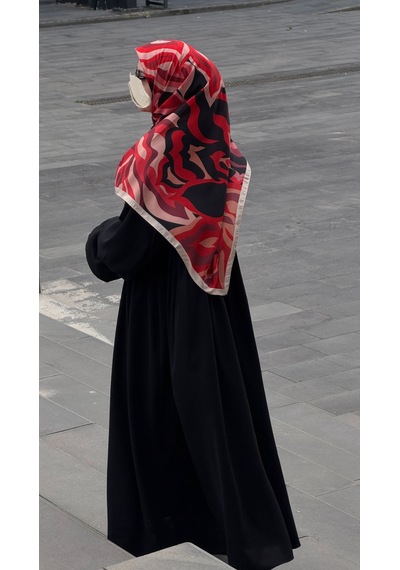 Qalortex Scarf Pamuklu Soft Mihrâ Desen Eşarp-rose