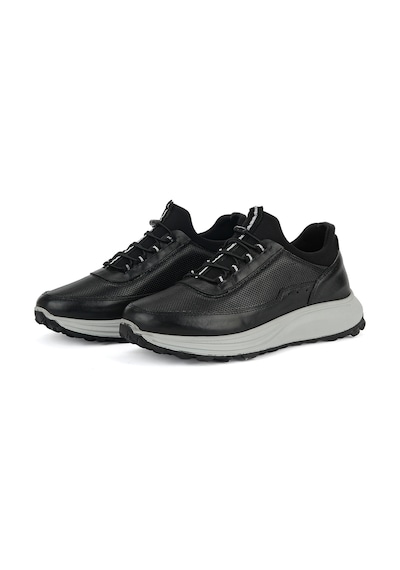 Ziya, Erkek Hakiki Deri Sneaker 161423z522 Siyah 161423z522 000