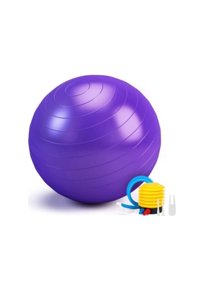65 Cm Pilates Topu Ve Şişirme Pompası, Yoga Plates Egzersiz Topu, Tek Ebat, Pkl-pt05ı, Mor