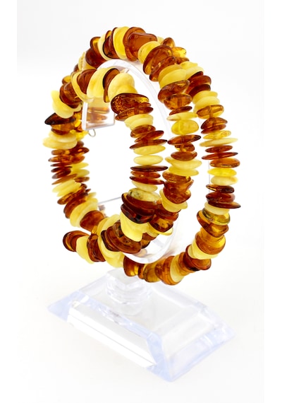 Kehribar Bileklik Amorf Tasarım Ambergold Blk23-126 Çok Renkli