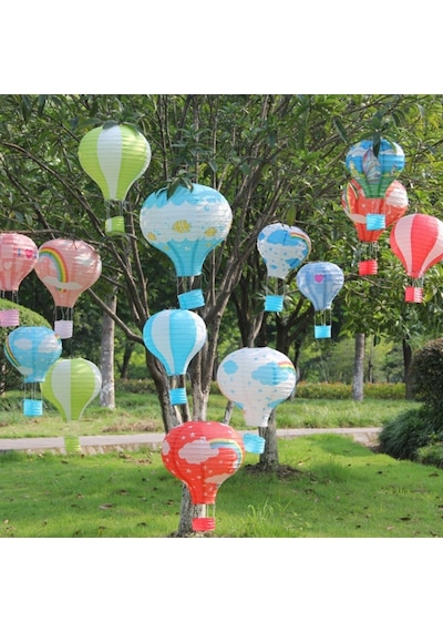 Buffer Dekoratif Renkli Kağıt Dilek Feneri Balonu Renkli Uçan Balon 11