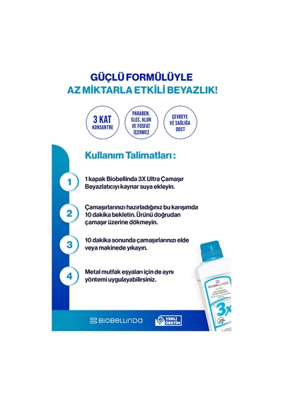 Ultra Konsantre Çamaşır Beyazlatıcı 3x 2 Li Set