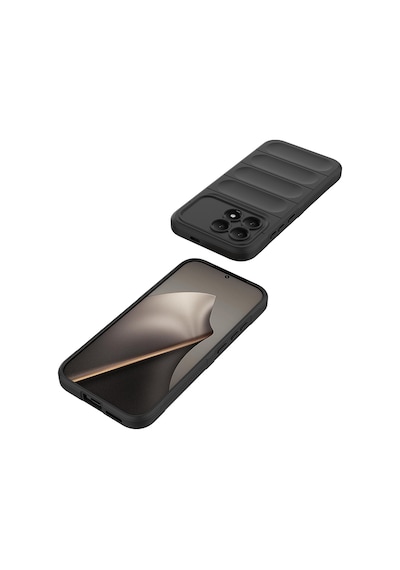 Xiaomi Poco F8 Pro Kılıf Kamera Korumalı Esnek Silikon Parmak Şeritli Pazarplus Lacivert