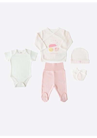 Kitikate Organik New Dreams 5'li Zıbın Set Pembe Pembe