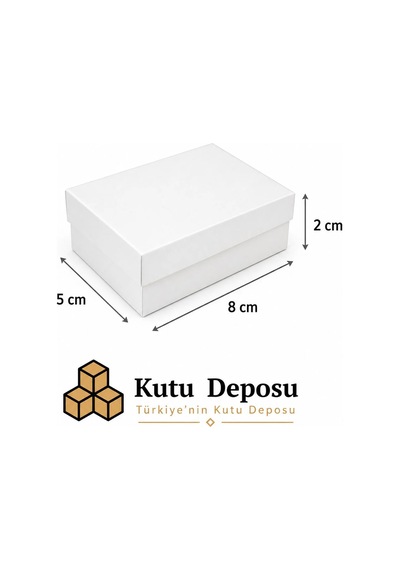 5x8x2 Cm Asetat Kapaklı Takı Kutusu-beyaz Demonte 50 Adet