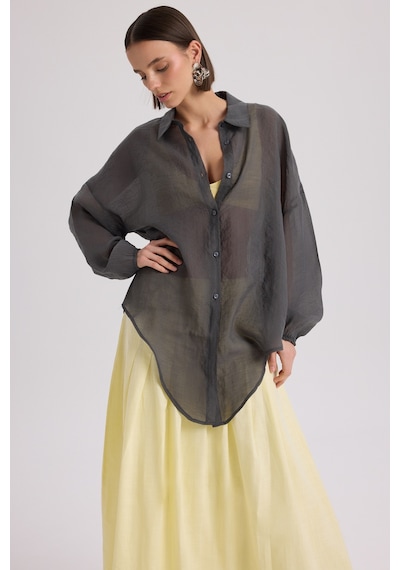 Mai Collection Mai Studios Co. Lyra Oversize Antrasit Gömlek Antrasit