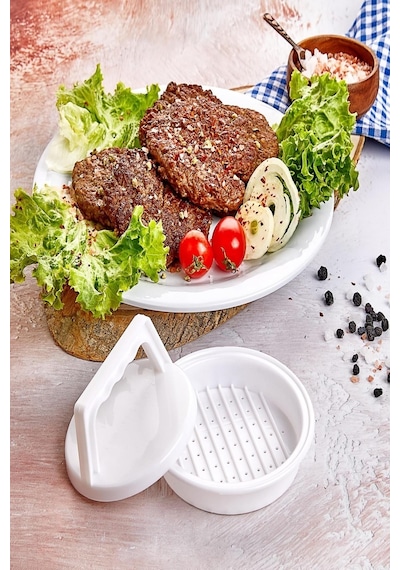 Hamburger Ve Köfte Şekillendirici Pratik Köfte Kalıbı Hamburger Pres Aparatı Hamburger Kalıbı Beyaz