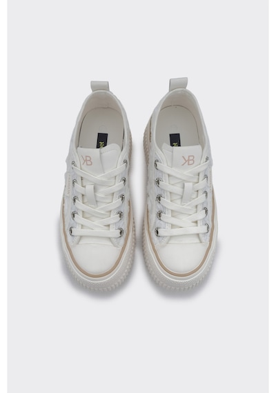 Derinet Yüksek Taban Kadın Sneaker Beyaz Beyaz