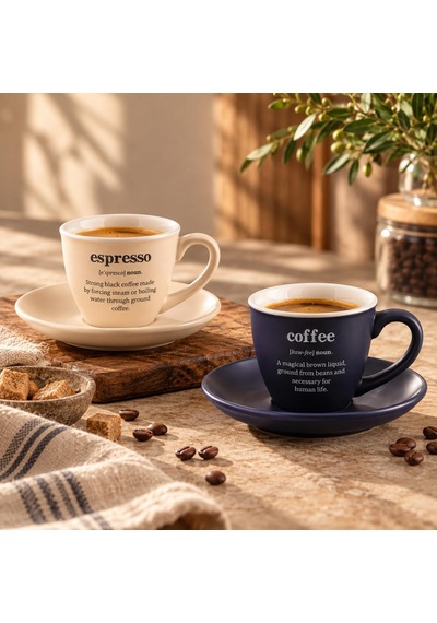 Earth 2'li 90 Cc Porselen Espresso Kahve Fincan Takımı Asorti Set Diğer