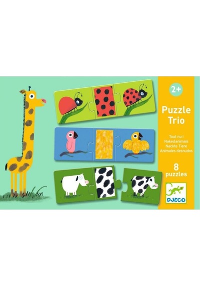 Djeco Üçlü Puzzle / Naked Animals