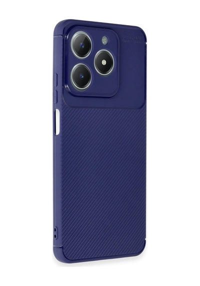 Realme C61 Kılıf Auto Focus Karbon Kapak Lacivert