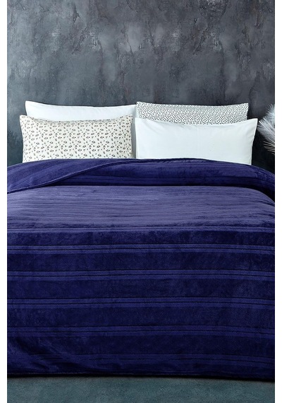 Mayer Supersoft Yumuşak Çift Kişilik Battaniye 180x230 Cm Lacivert Çok Renkli