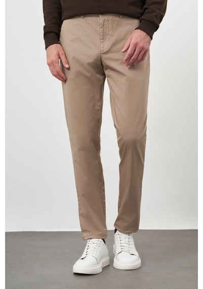 Morven Erkek Vizon Pamuk Yan Cep Slim Fit Chino Pantolon 25ks003001405 Vizon