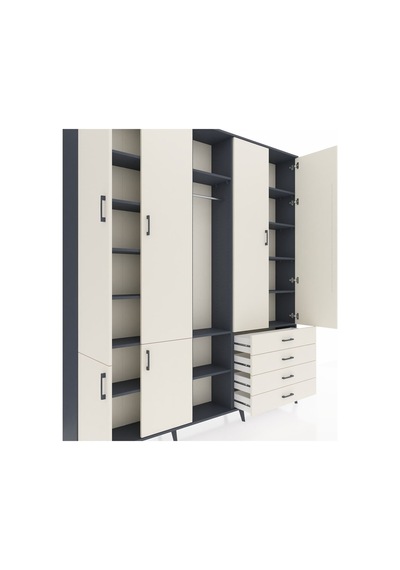 Arges Dolap 14 Raflı 4 Çekmeceli Tek Askılı 220x30x243 Antrasit-aytaşı/aytaşı Aytası/aytası Arges Dolap 14 Raflı 4 Çekmeceli Tek Askılı 220x30x243 Antrasit-aytaşı/aytaşı Aytası/aytası