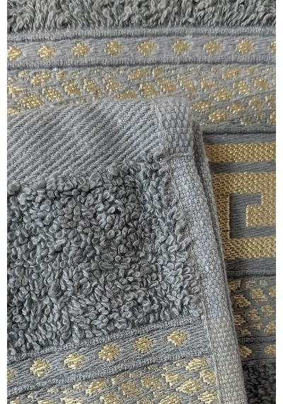 2 Parça Banyo Havlu Seti Helen %100 Pamuklu 70x140 Cm Gri