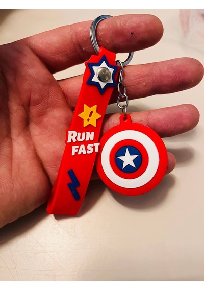 Captain America Silikon Figürlü Anahtarlık Marvel Kaptan Amerika Çanta & Araba Süsü
