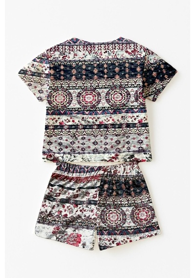 Luess Kız Çocuk Vintagedreams %100 Pamuk Şortlu Takım 3-4 Yaş - 8-9 Yaş Eflatun
