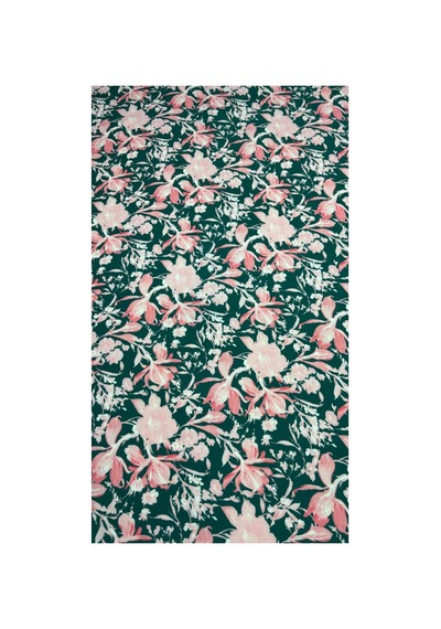 Belmando Viskon Kumaş 150 Cm En Elbiselik Dökümlü Yumuşak Dokulu 6000 -9 Yeşil-pembe
