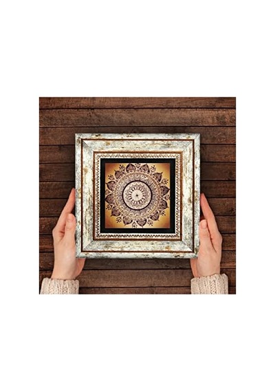Ayrex Mandala Taş Duvar Tablosu - Çerçeveli Taş Tablo - Dekoratif Duvar Sanatı - Modern Ev Ve Ofis Duvar Dekoru T1-