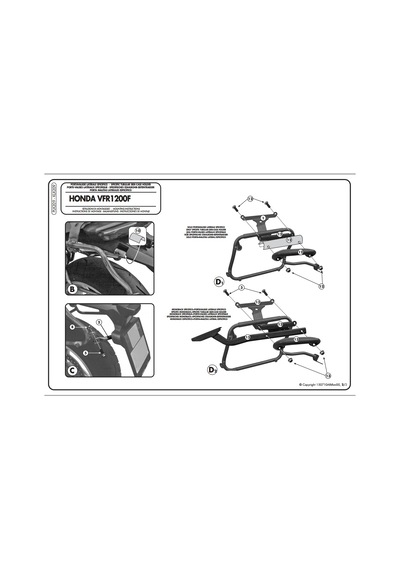 Kappa Klx209 Honda Vfr 1200 F 10-16 Yan Çanta Taşıyıcı Tek Renk