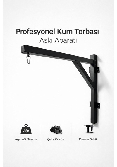 Thorqtech Kum Torbası Askısı, Boks Torbası Duvar Askı Aparatı, Siyah Çok Renkli