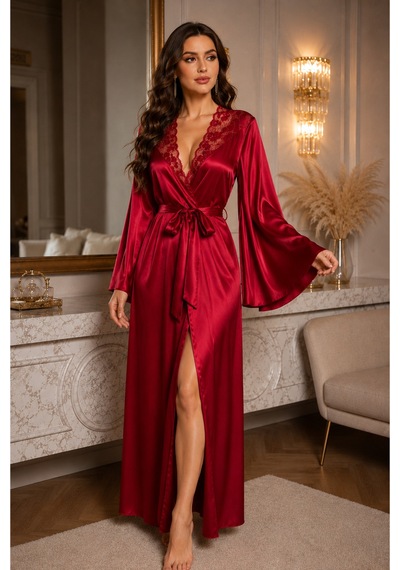 İnmera Bordo Saten Dantelli Sabahlık Ve Gecelik 2'li Kadın Gecelik Takımı Bordo - 903457693 Bordo İnmera Bordo Saten Dantelli Sabahlık Ve Gecelik 2'li Kadın Gecelik Takımı Bordo - 903457693 Bordo