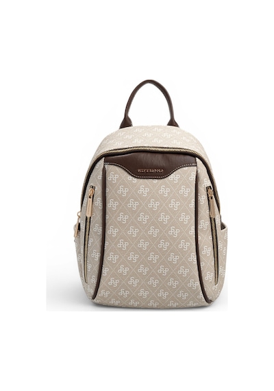 Silver Polo Taş - Kahve Monogram Kadın Sırt Çantası Sp906
