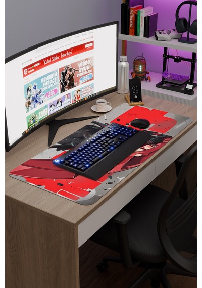 Kill La Kill Kaymaz Dikişli Kauçuk Oyuncu Mousepad V1 - 90x40 Xxl Gaming Mouse Pad Fare Altlığı
