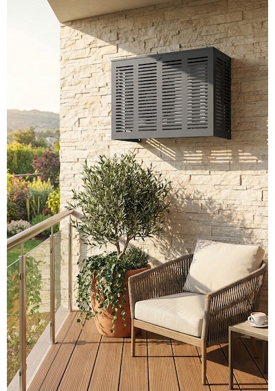 Klima Motoru/dış Ünite Gizleme/koruma Kafesi Xl 120x62x150 H Slotted Antrasit