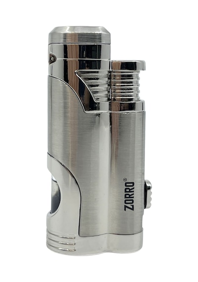 Zorro Çift Torch Pürmüz Puro Çakmağı - Krom