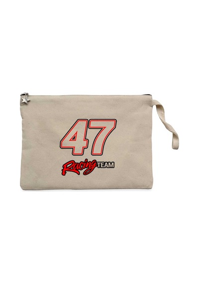 Moto 47 Racing Team Krem Clutch Astarlı Cüzdan / El Çantası Krem