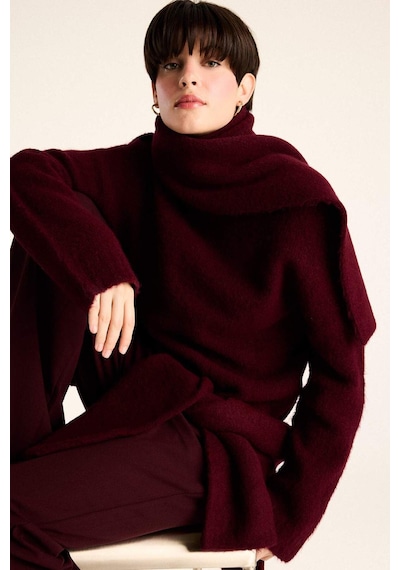 Defacto Regular Fit Yarım Balıkçı Yaka Kazak F4768ax25wnbr466 Bordo