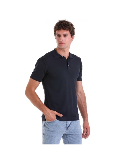 Hatemoğlu Lacivertvert Comfort Fit Düz Polo Yaka Rayon Triko Tişört Lacivert Hatemoğlu Lacivertvert Comfort Fit Düz Polo Yaka Rayon Triko Tişört Lacivert