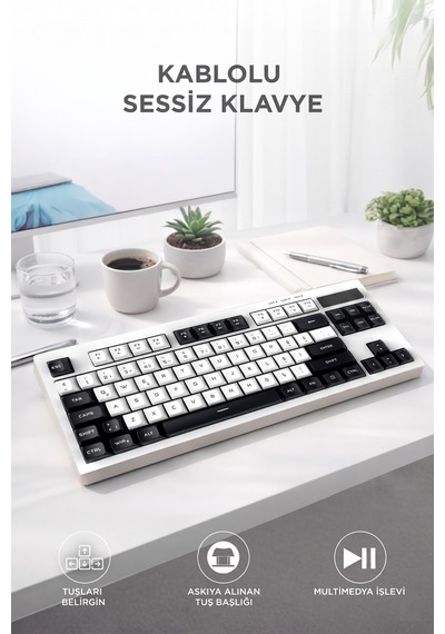 Kablolu Klavye Rgb Işıklı Sessiz Q Klavye Tk12