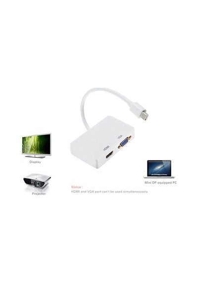 Mini Displayport To Vga Hdmı Çevirici 1080P Mini DP to Vga Hdmi Dönüştürücü Kablo
