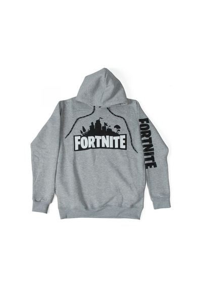 Fortnite Hoodie Kapüşonlu Sweatshirt Gri Çok Renkli
