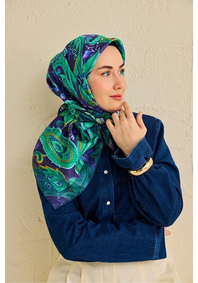 Silk Home Twill İpek Eşarp 11504-01 Lacivert
