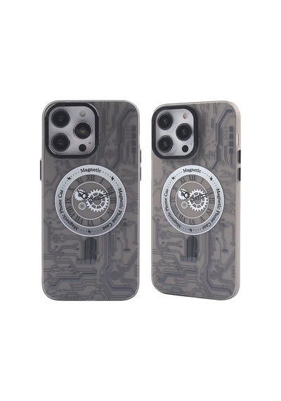 Apple iPhone Uyumlu   14 Pro Max Kılıf Apollo Magneticsafe Desenli Kapak - Apollo Siyah - 1