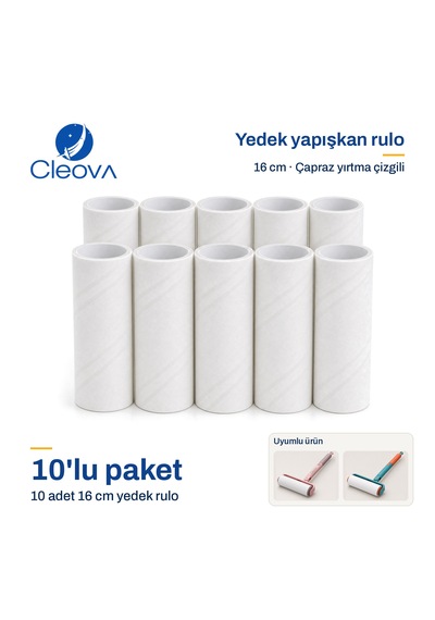 Cleova Tüy Toplama Yedek Rulo 10 Adet ,16 Cm