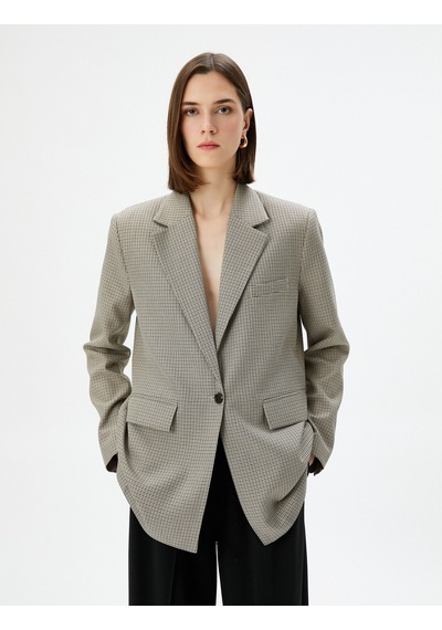 Koton Blazer Ceket Kapaklı Cepli Düğmeli Viskon Karışımlı Kahverengi Ekose 4sak50004pw 4SAK50004PW5C3 Kahverengi Koton Blazer Ceket Kapaklı Cepli Düğmeli Viskon Karışımlı Kahverengi Ekose 4sak50004pw 4SAK50004PW5C3 Kahverengi