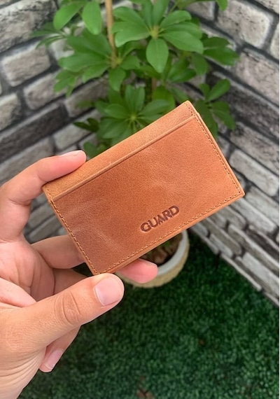 Guard Antik Taba Hakiki Deri Kartlık Erkek / Kadın P1169 Taba