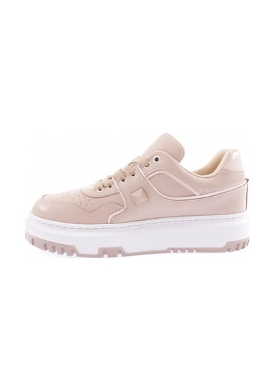Dgn 020-22k Kadin Kalin Taban Bağcikli Dikiş Detayli Sneakers Ayakkabi 020-2252-R0152 Bej
